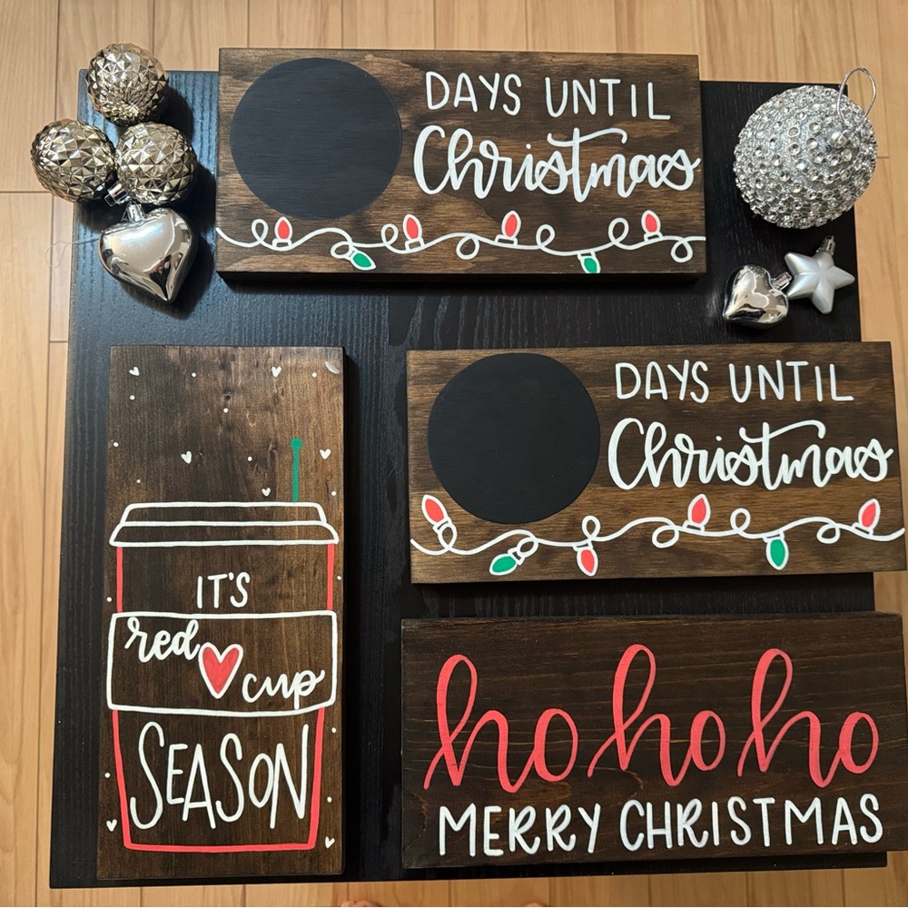 Christmas decor wood handmade boards.